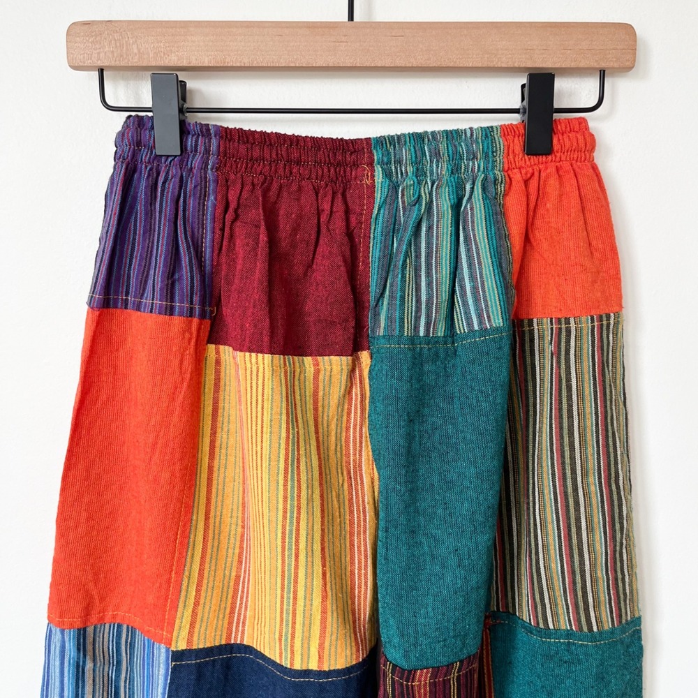 Boho Handmade Cotton Patchwork Pants Womens Small Nepal - Picture 5 of 11